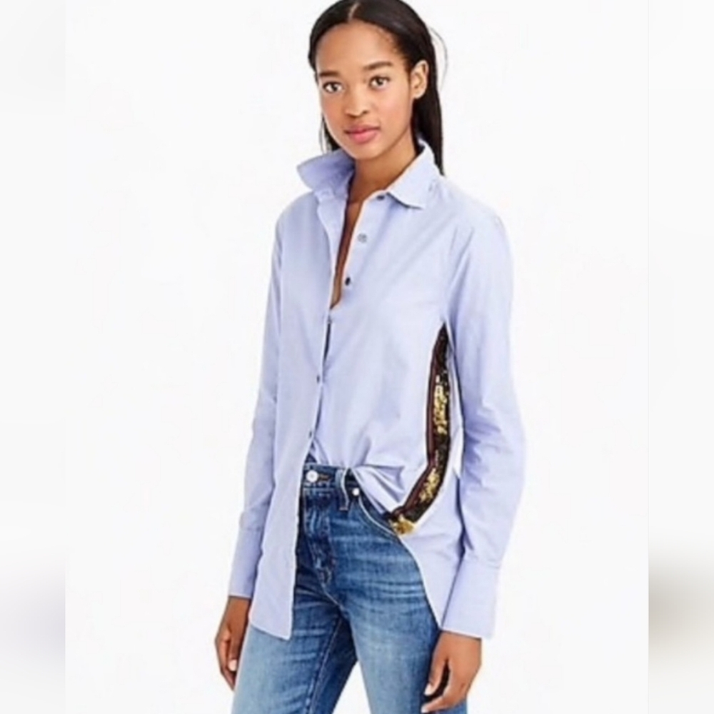 J Crew class cotton long sleeve with unique detail
